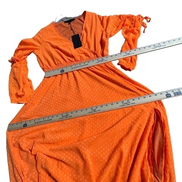 Women’s Maxi Long Dress V Neck Bohemian Loose Fit Beachwear Sleeves M Apricot - Picture 7 of 16